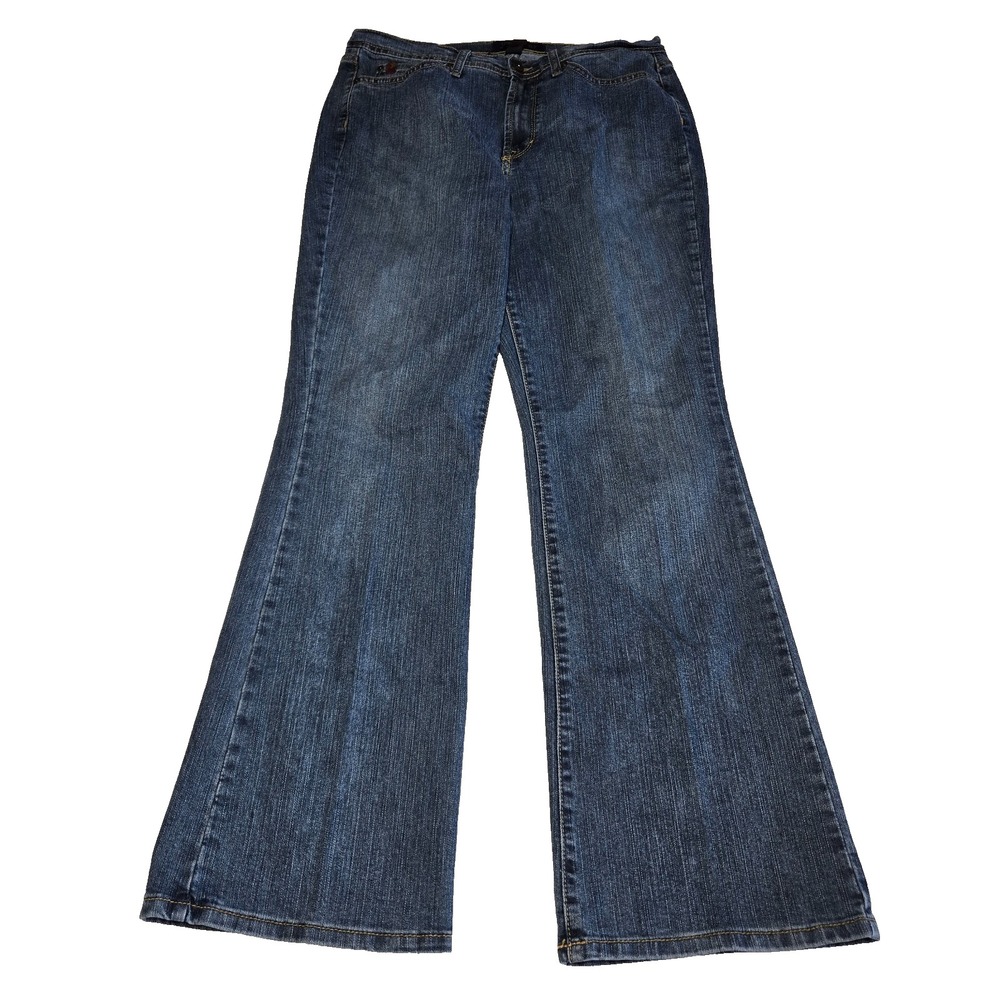 Jeanstar Jeans Womens 12 Dark Wash‎ Bootcut Wide Leg Flare Y2K Denim Cowgirl
